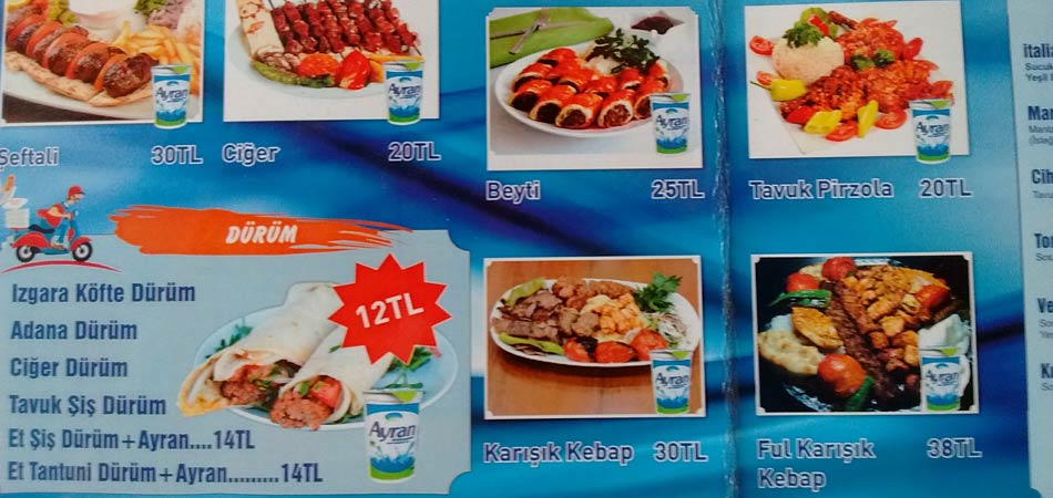 Menus of Akdeniz restaurant